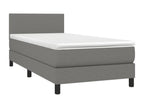 Lit ¨¤ sommier tapissier avec matelas Gris fonc¨¦ 90x200 cm Tissu CUJW18617