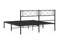 Cadre de lit métal avec tête de lit noir 120x190 JBBK49827