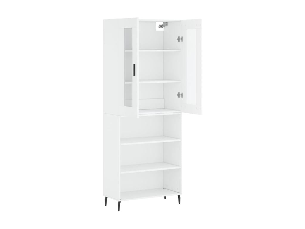 Buffet haut Blanc 69,5x34x180 cm Bois d'ing¨¦nierie BGUP28213