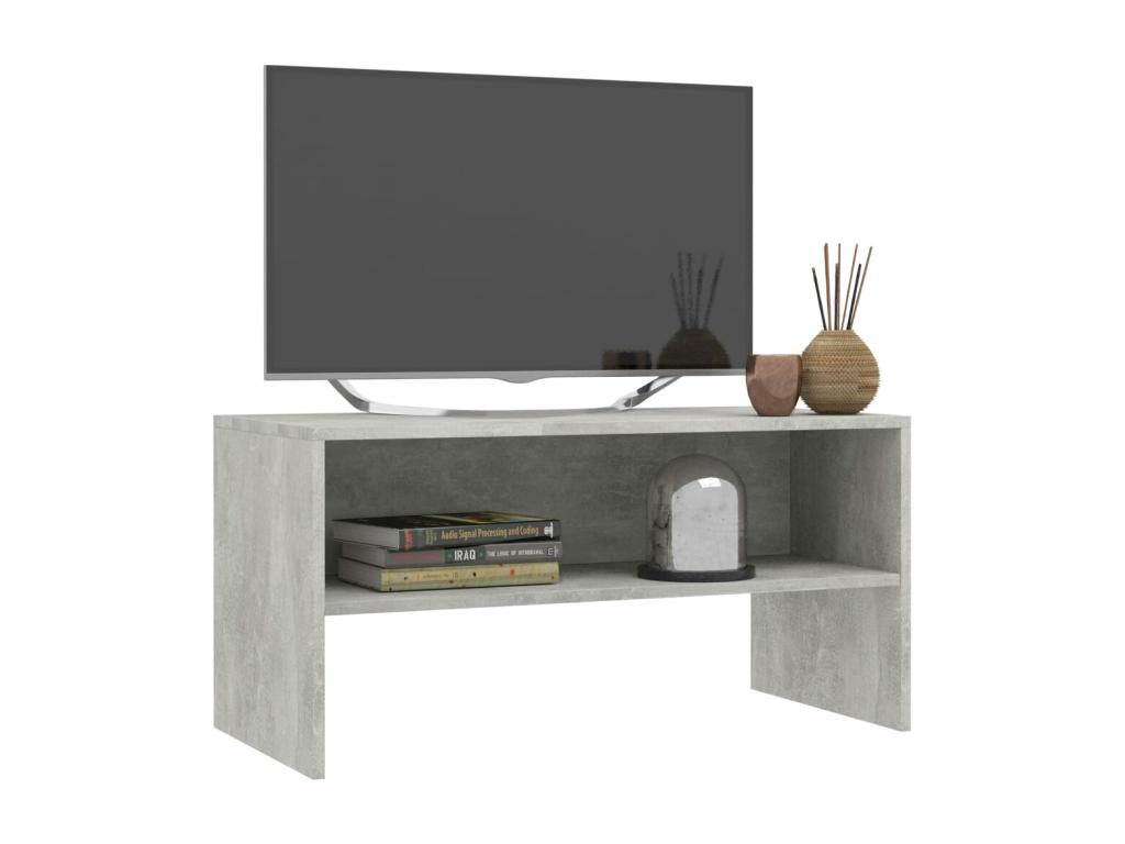 Meuble TV Gris ciment 80x40x40 cm Agglo¨¦r¨¦ TQMQ33392