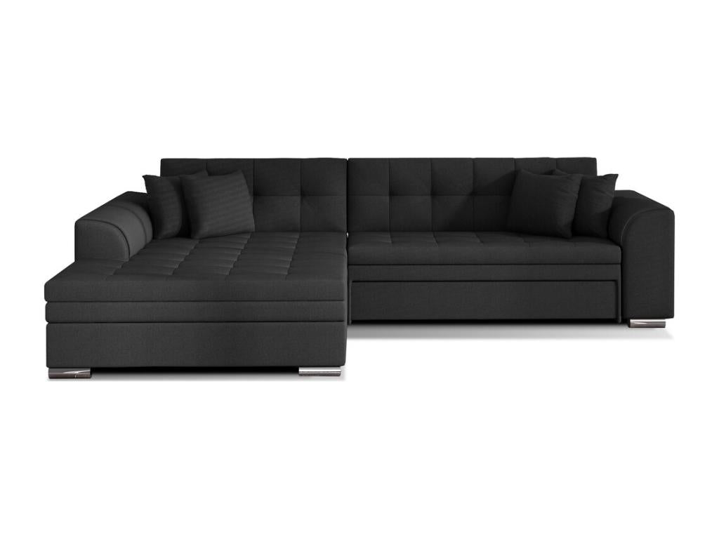 Canap¨¦ d'angle convertible - Artigeo - en tissu de qualité¨¦ gris 5/6 places angle gauche vu de face BEOX19682