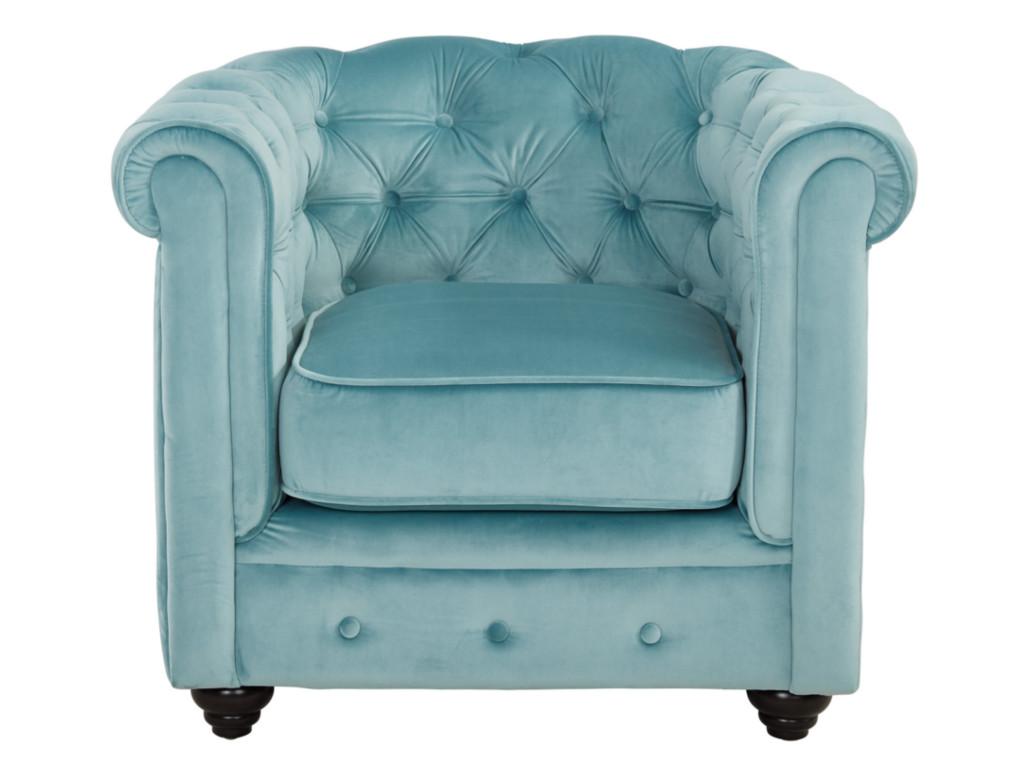 Fauteuil Chezlova - Velours bleu pastel IBKC86838