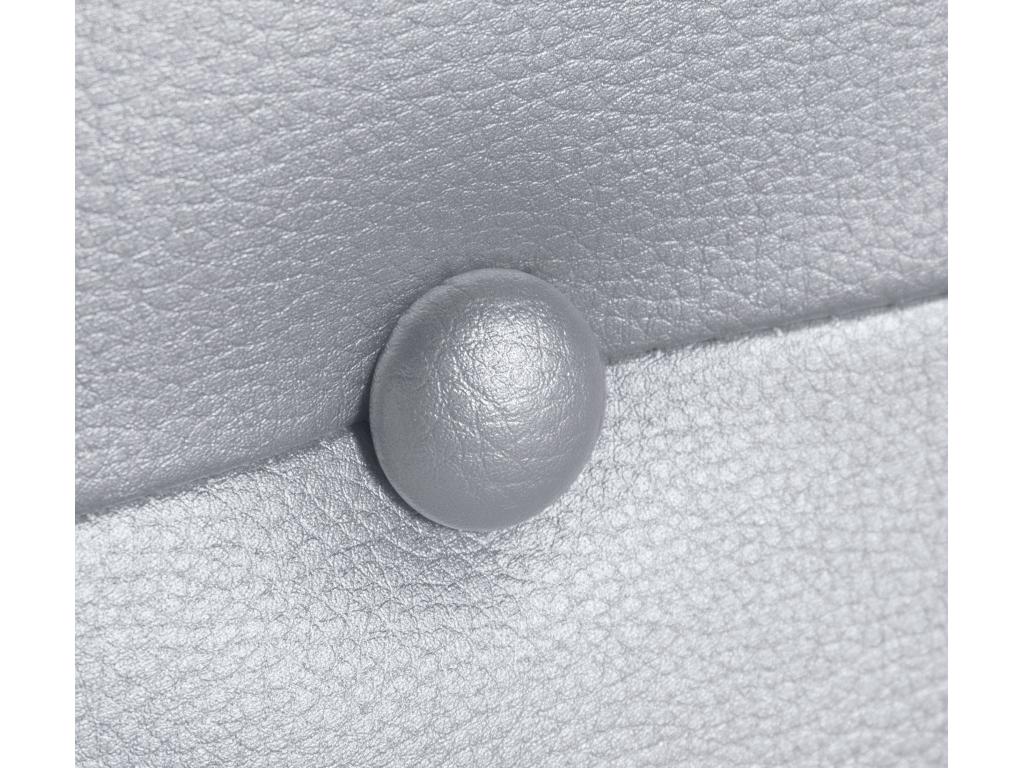 Chezlova Tête de lit similicuir avec Boutons 150x105cm avec pieds Lits 150 - Argent PKGB05037