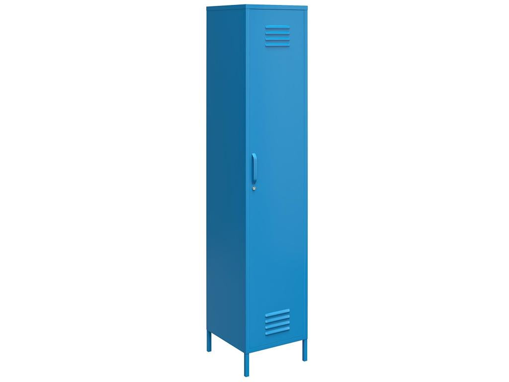 Armoire haute 1 porte en métal bleu OPNJ50854