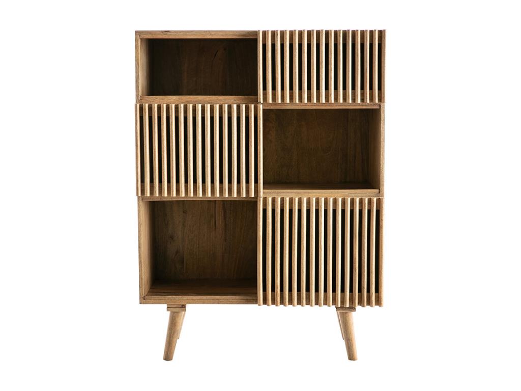 Buffet haut en bois manguier massif 3 portes coulissantes L85 cm Chezlova CASX86871
