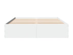 Cadre de lit blanc 160x200 cm bois d'ing¨¦nierie AEMO37444