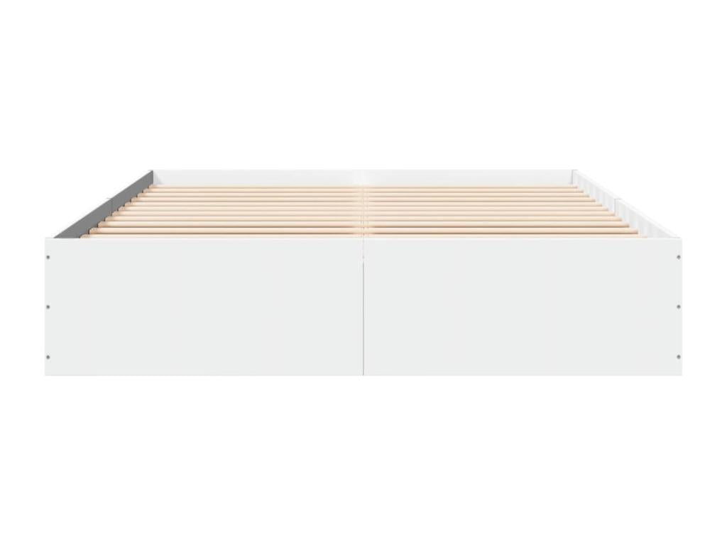 Cadre de lit blanc 160x200 cm bois d'ing¨¦nierie AEMO37444
