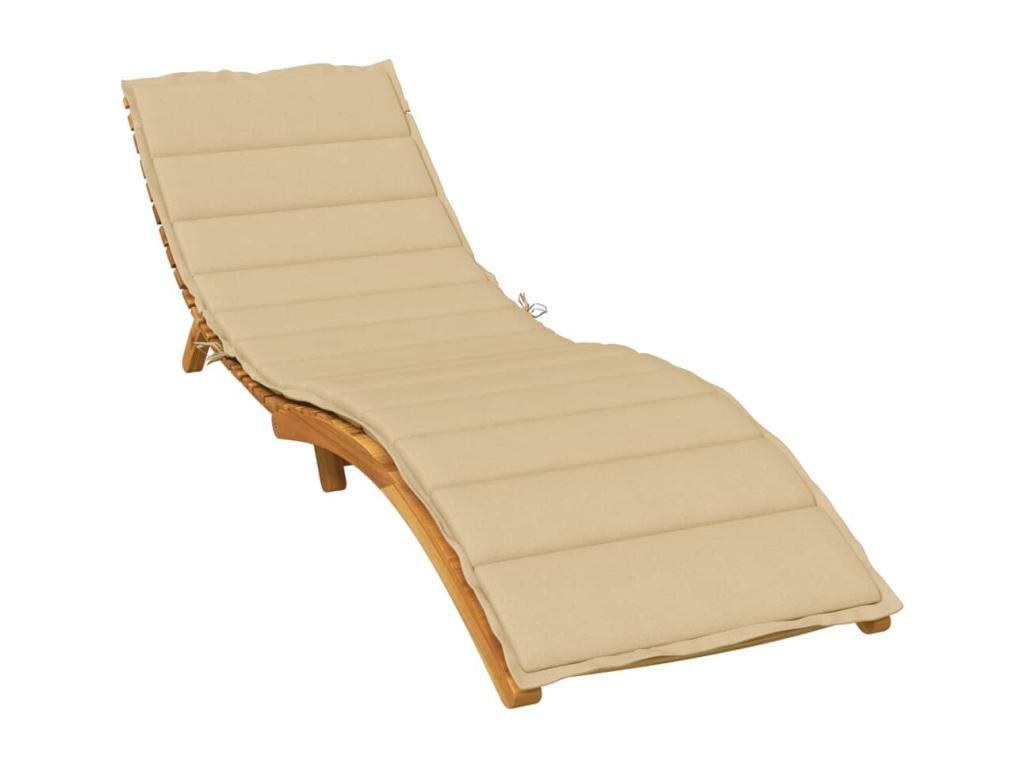 Coussin de chaise longue beige m¨¦Chezlova¨¦ 200x60x4 cm tissu FHLG76147