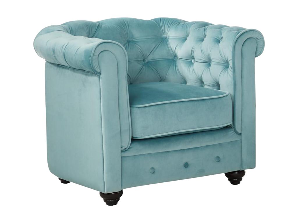 Fauteuil Chezlova - Velours bleu pastel IBKC86838