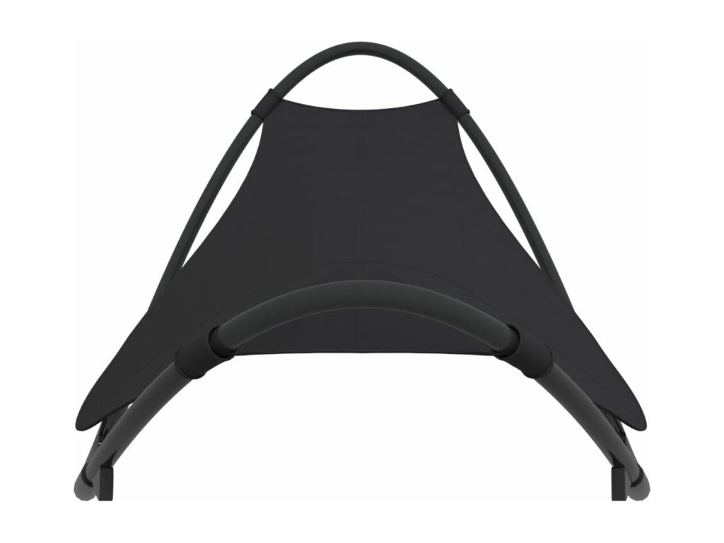 Chaise longue ¨¤ bascule avec roues Acier et textile¨¨ne Noir INBM27157