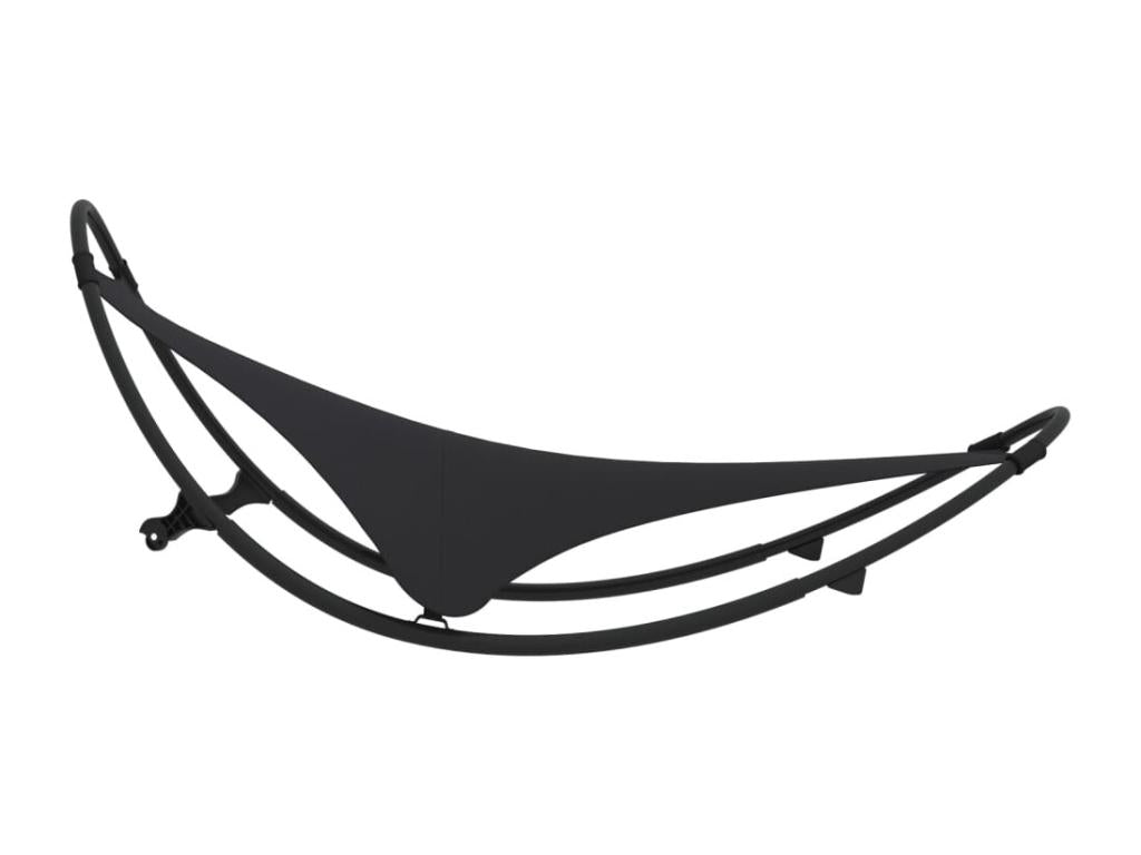 Chaise longue ¨¤ bascule avec roues Acier et textile¨¨ne Noir INBM27157