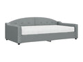 Lit de jour avec matelas gris clair 100x200 cm tissu QROU98675