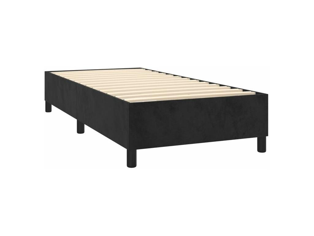 Sommier ¨¤ Artigeo de lit avec matelas Noir 90x200 Velours QCJD94045