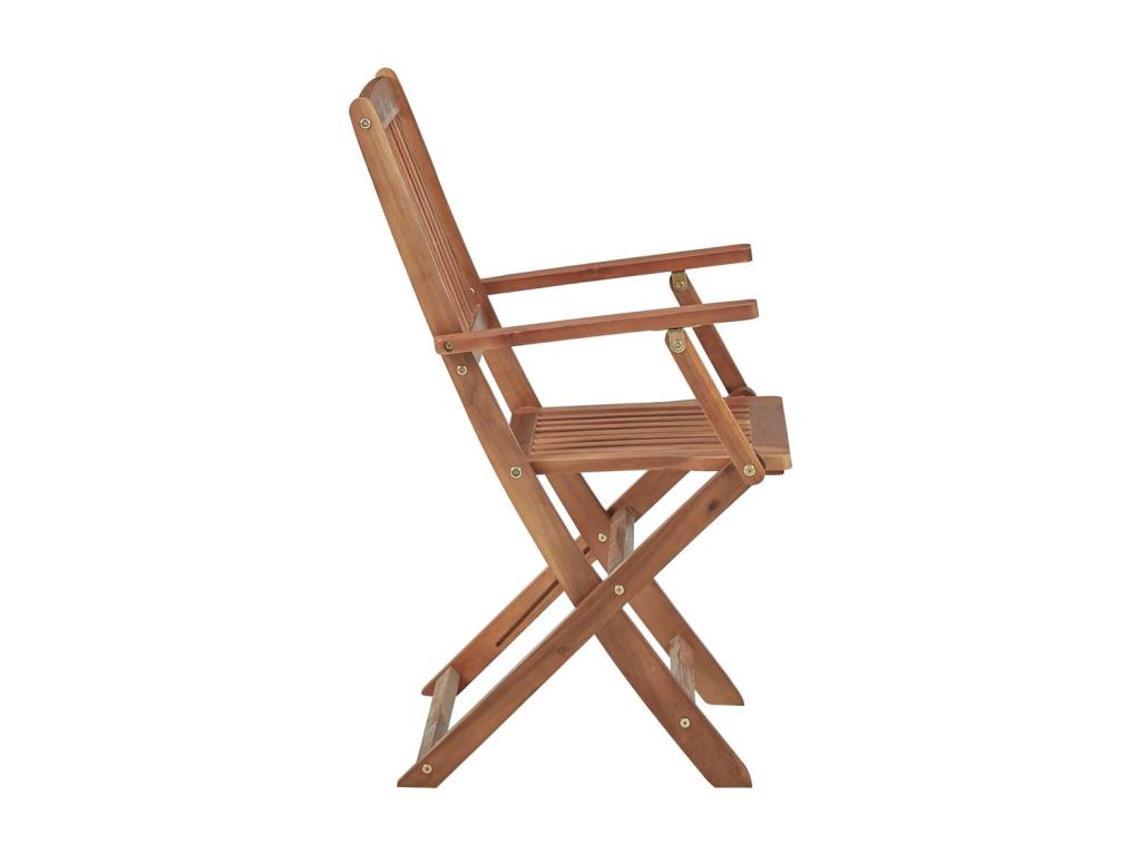 Chaises pliables d'ext¨¦rieur avec coussins 8 pcs Bois d'Chezlova 8 KDXQ05275