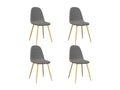Chaises ¨¤ manger lot de 4 Gris clair Velours SNCB75551