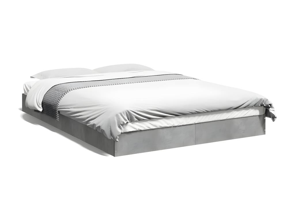 Cadre de lit gris b¨¦ton 120x190 bois d'ing¨¦nierie VCWC24593