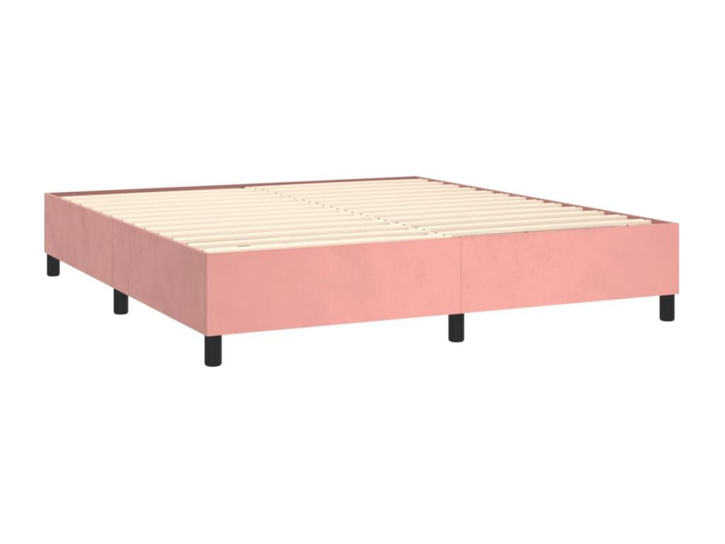 Lit ¨¤ sommier tapissier avec matelas Rose 180x200 cm Velours LKHL89780