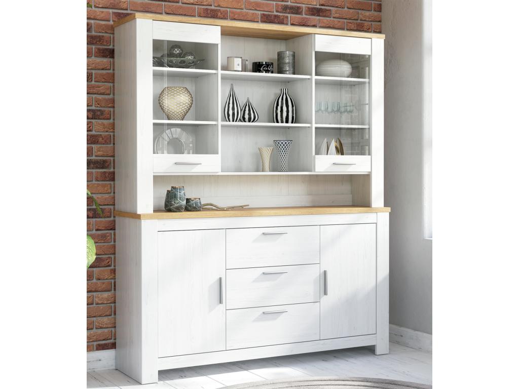 Biblioth¨¨que meuble de rangement Couleuris ch¨ºne pin andersen - Longueur 160 x profondeur 38.4 x hauteur 197.8 cm QGZI60525