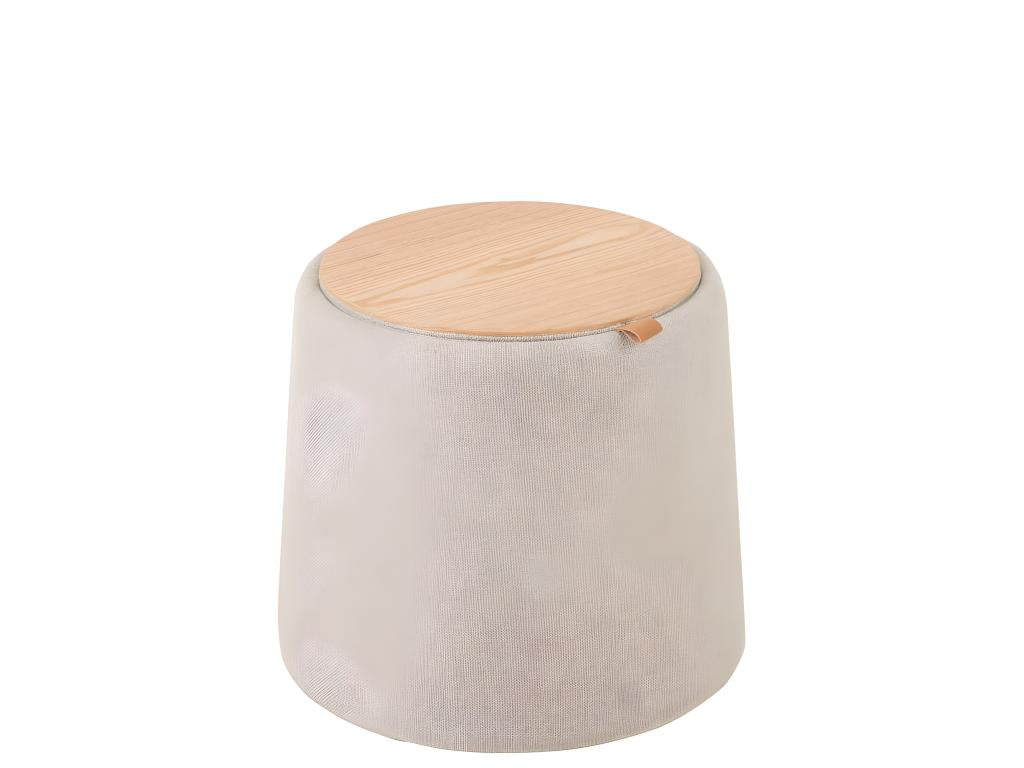 Pouf Rond Design Munica 43cm Beige GKHE40827