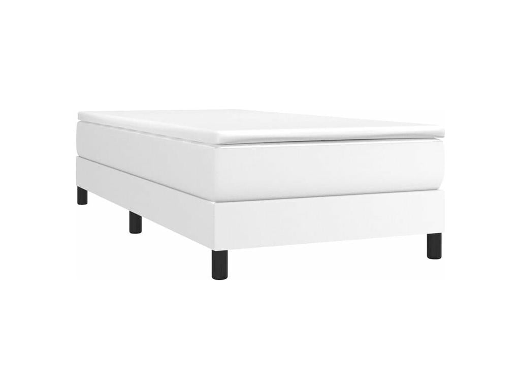 Sommier ¨¤ Chezlova de lit avec matelas Blanc 80x200 Similicuir CRHE07781