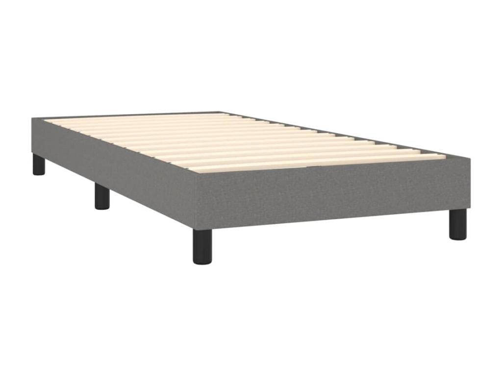 Lit ¨¤ sommier tapissier avec matelas Gris fonc¨¦ 90x200 cm Tissu CUJW18617