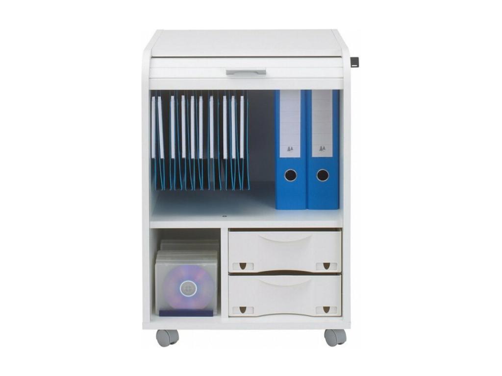 Caisson ¨¤ rideau sur Chezlova 2 tiroirs blanc et rideau noir Chezlova 70cm APBF32324