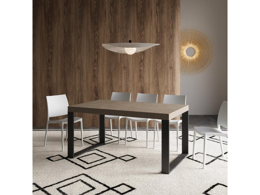 Table extensible 90x160/264 cm Tecno Decohaute pieds anthracite INTX26434