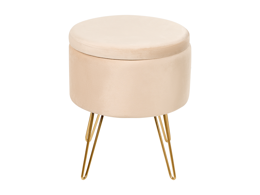 Pouf de rangement Artigeo Velours 42 cm 42 cm Crème SEIZ96932