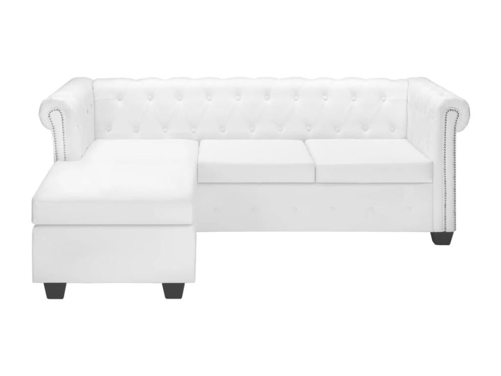 Canapé¨¦ Chezlova en forme de L cuir synthétique¨¦tique blanc WKWK10753