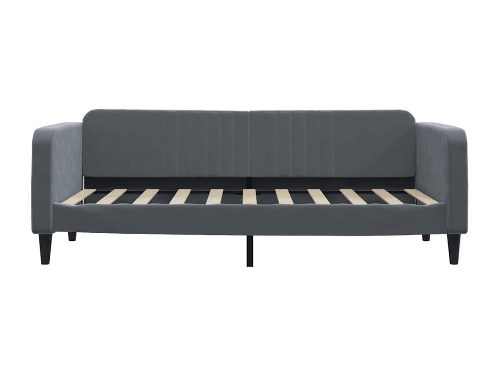 Lit de repos gris fonc¨¦ 90x190 cm velours KDBI00752
