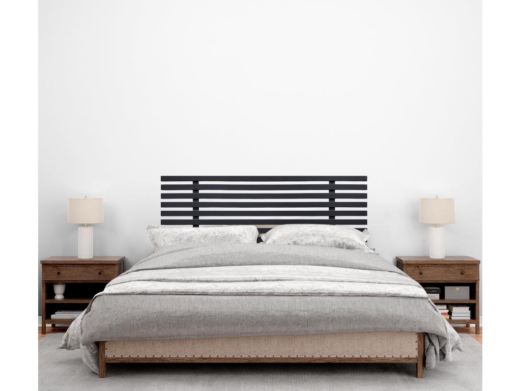 Artigeo Tête de lit en bois recyclé DM Style Japonais 95x46cm Lits 90 - Gris Solide YTDW74079