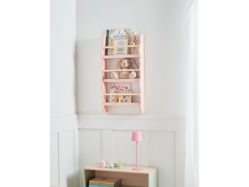 Biblioth¨¨que murale Chezlova Bois d'ing¨¦nierie Rose pastel KVVQ05219