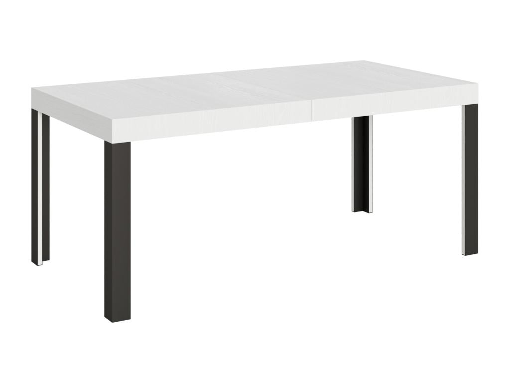 Table extensible 90x180/284 cm Artigeo Fr¨ºne Blanc cadre Anthracite BQEV02677