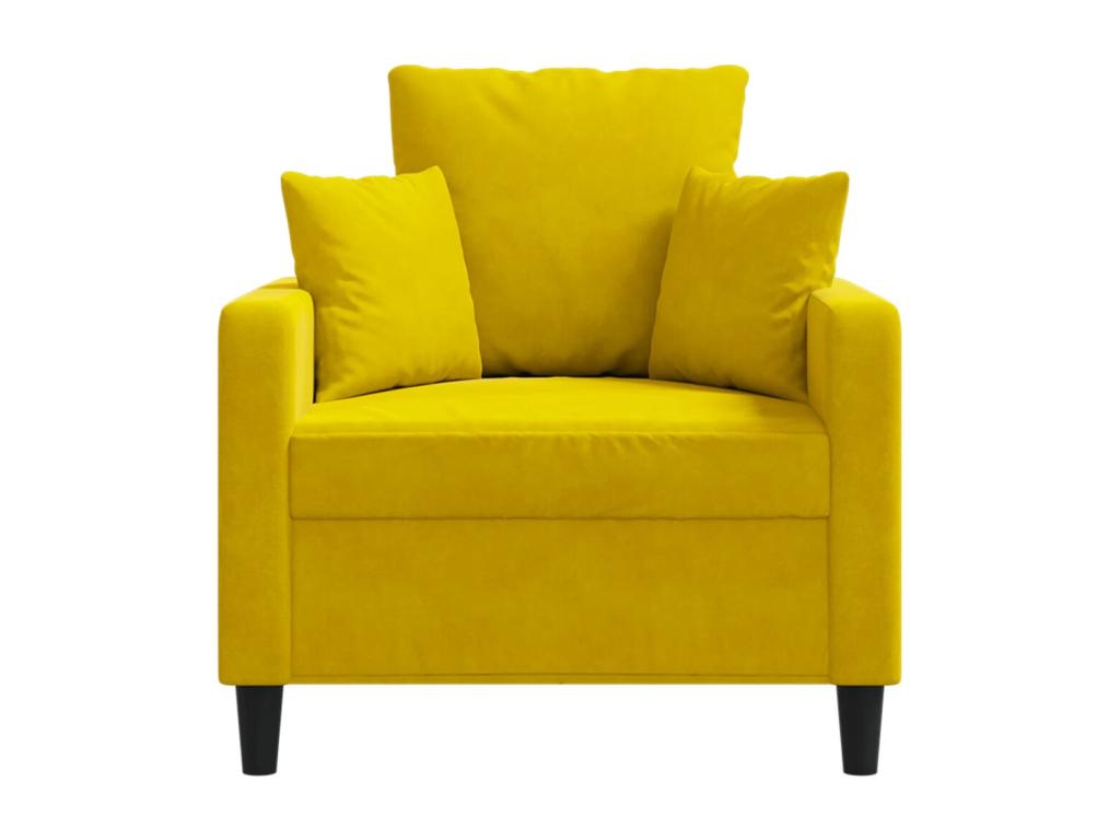Fauteuil Jaune 60 cm Velours GYSU07397
