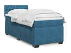 Sommier ¨¤ Artigeo de lit avec matelas bleu 80x200 cm velours SFXK51945
