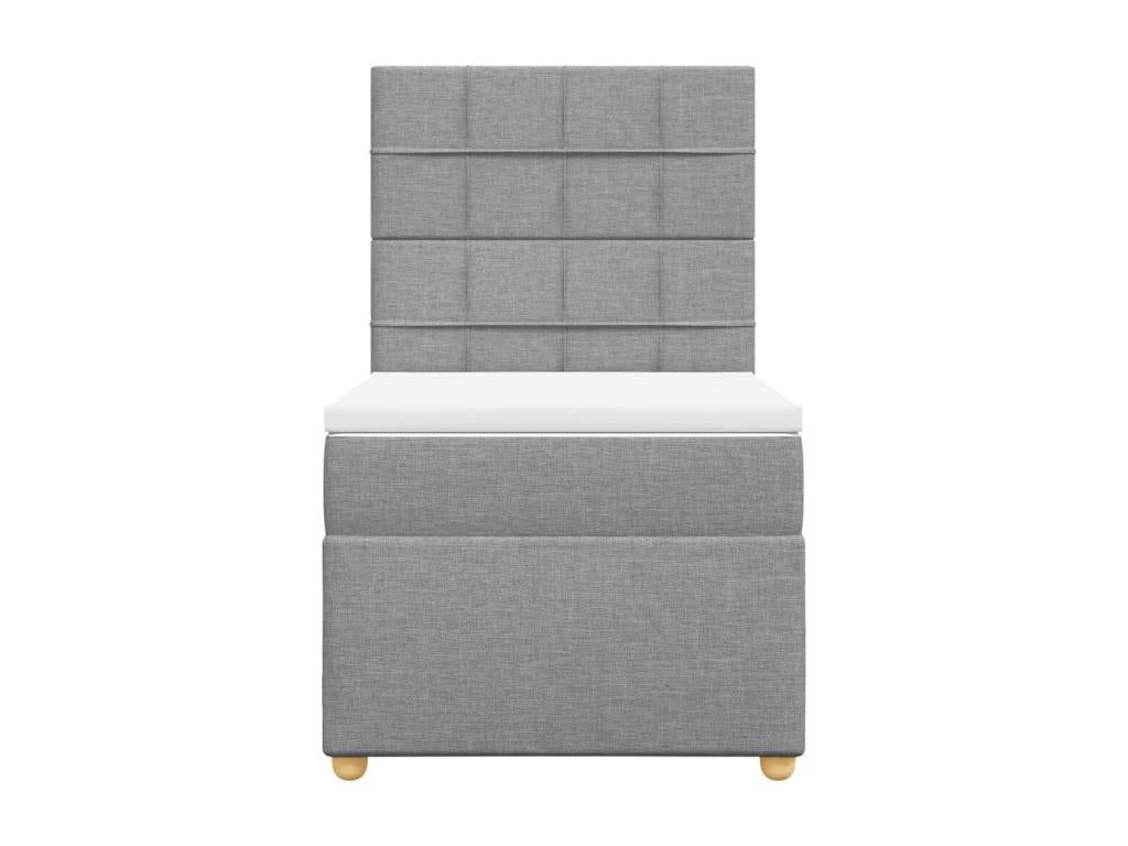 Sommier ¨¤ Chezlova de lit avec matelas Gris clair 100x200cm Tissu XFAG25802