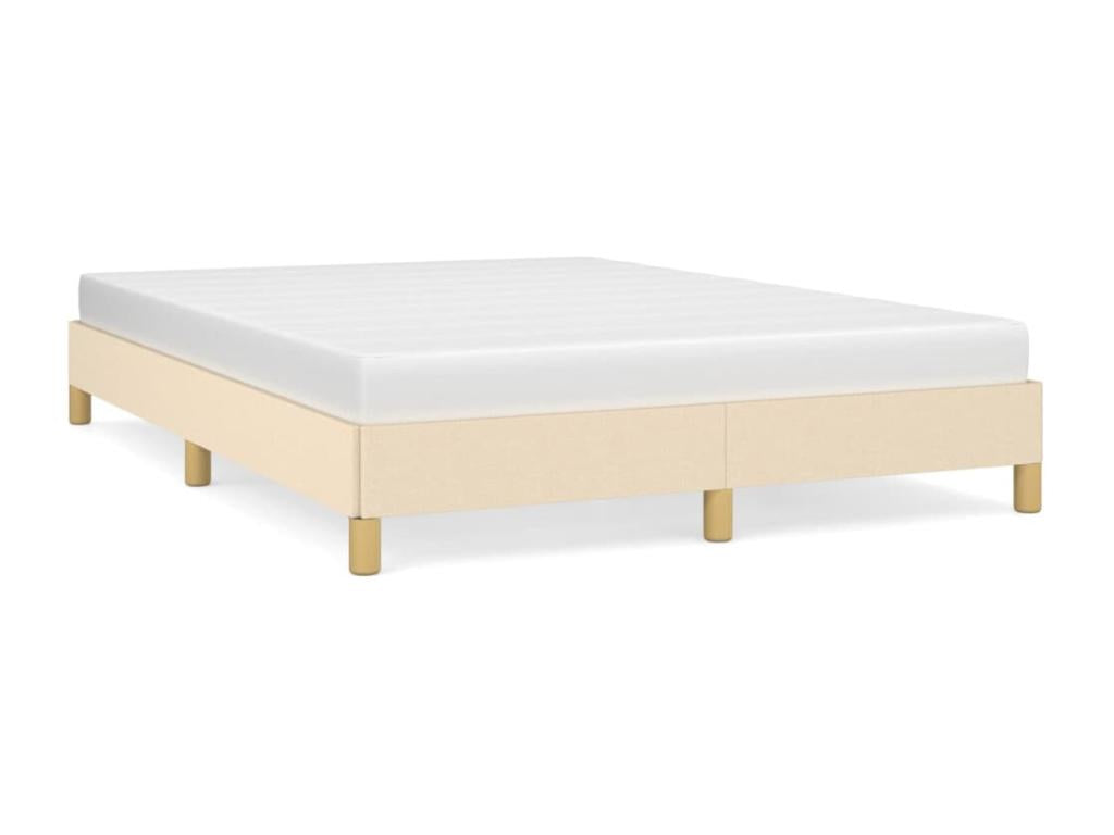 Cadre de lit sans matelas crème 160x200 cm tissu RJQV82437