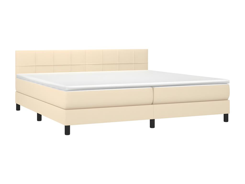 Sommier ¨¤ Chezlova de lit et matelas et LED Crème 200x200cm Tissu JKFE47828