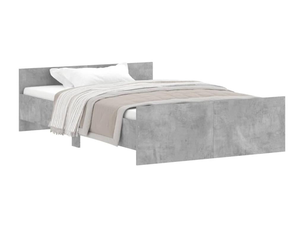 Cadre de lit sans matelas gris b¨¦ton 120x200 cm BWFF93305