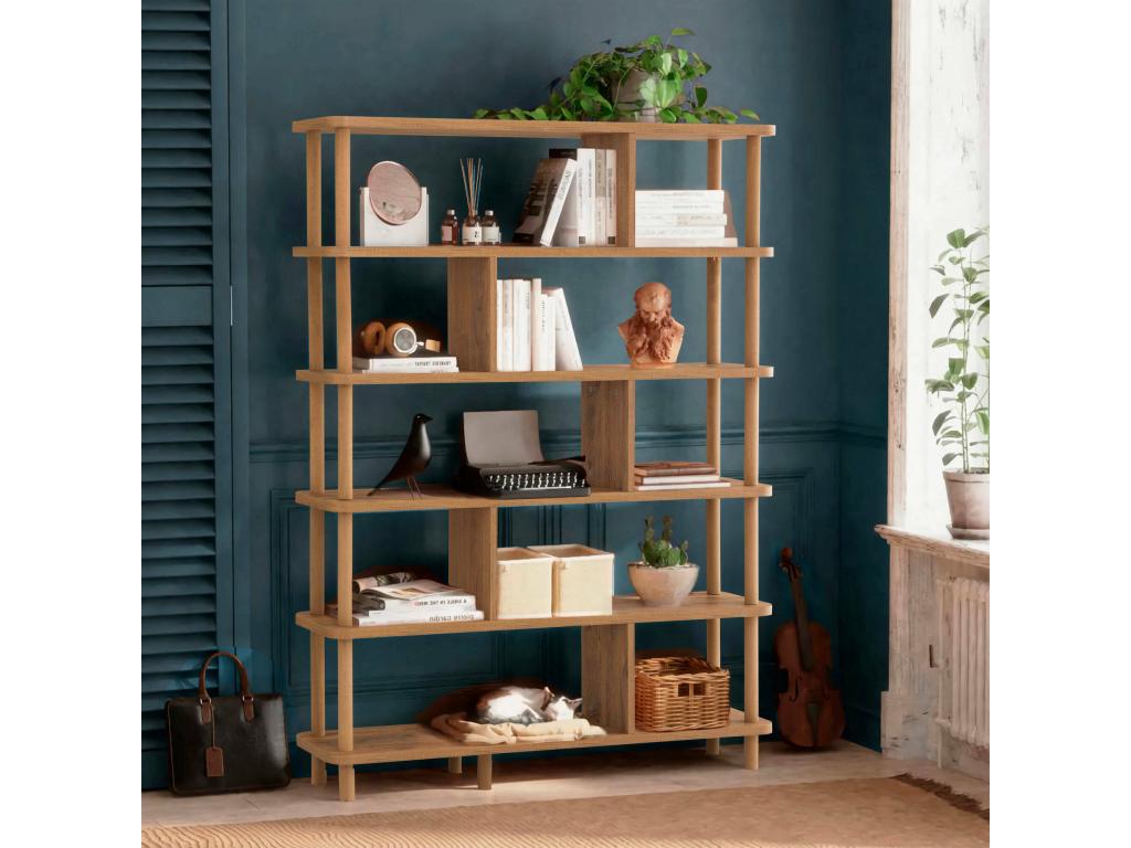 Biblioth¨¨que Chezlova Etag¨¨re de bureau Porte-livre mobile Librairie 120x28 h169 cm Ch¨ºne YWSA61142