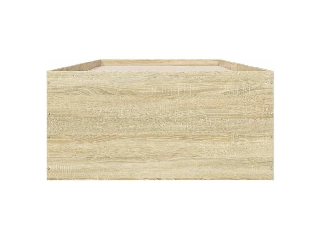 Cadre de lit ch¨ºne Chezlova 90x190 bois d'ing¨¦nierie WXJW13288