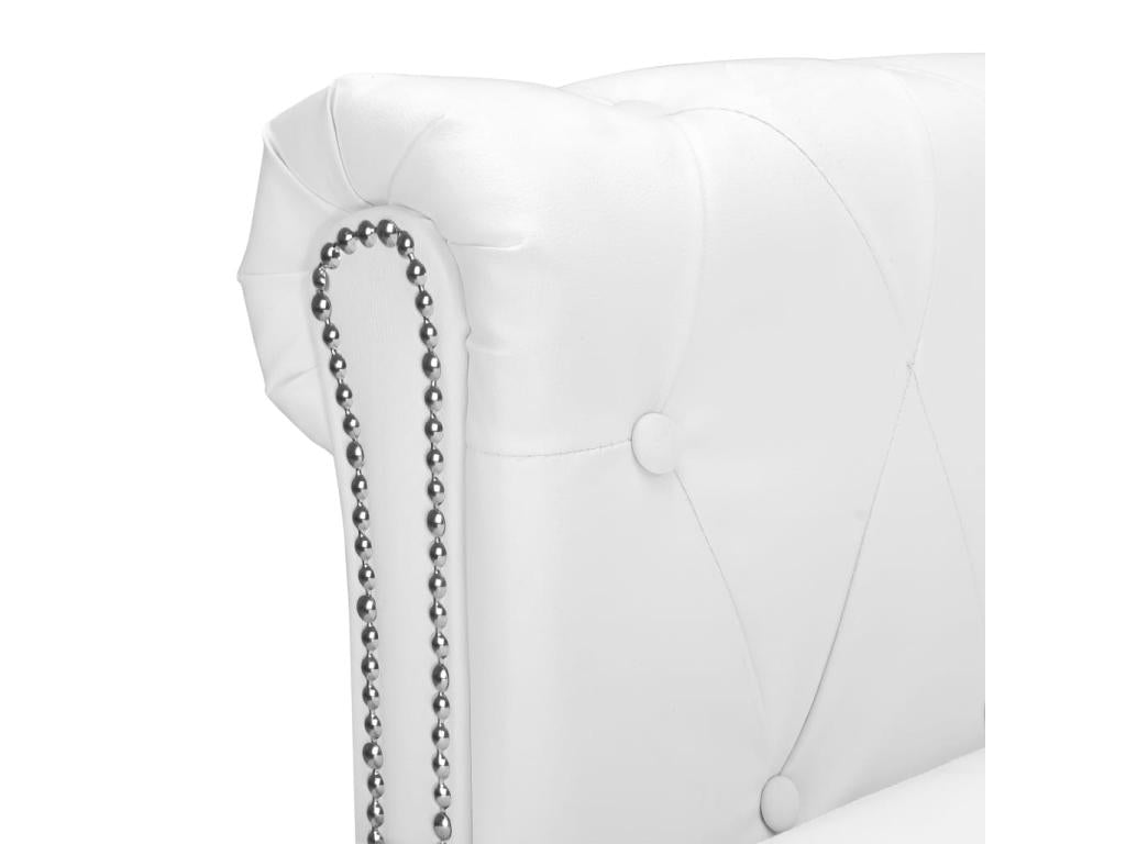 Canapé¨¦ Chezlova en forme de L cuir synthétique¨¦tique blanc WKWK10753