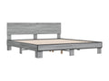 Cadre de lit Artigeo gris 180x200 cm bois d'ing¨¦nierie et m¨¦tal XXFR19541