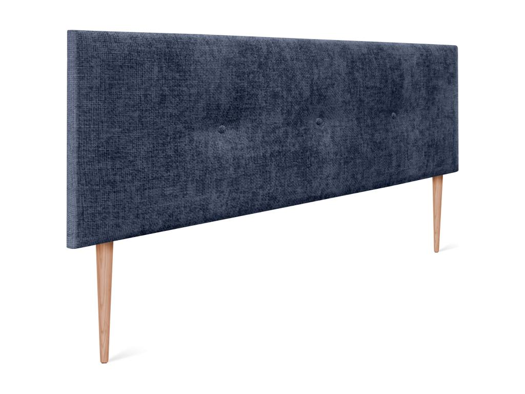 Chezlova Tête de lit en laine naturelle avec Boutons 150x105cm avec pieds Lits 150 - Bleu XLDB50678