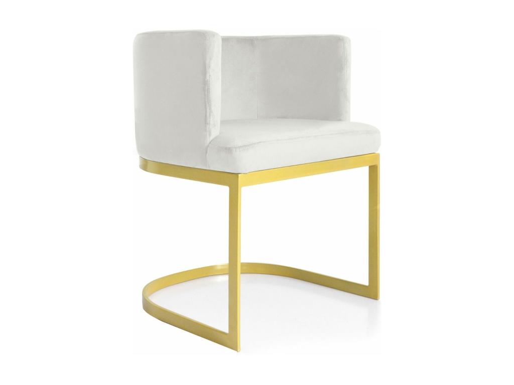 Chaise Design en Velours Artigeo 75cm Blanc RWDB60388