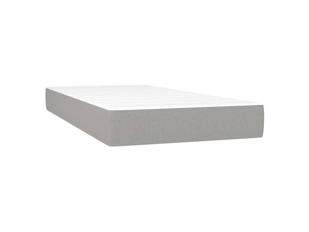 Sommier ¨¤ Chezlova de lit et matelas Gris clair 90x190 Tissu KGHA58967