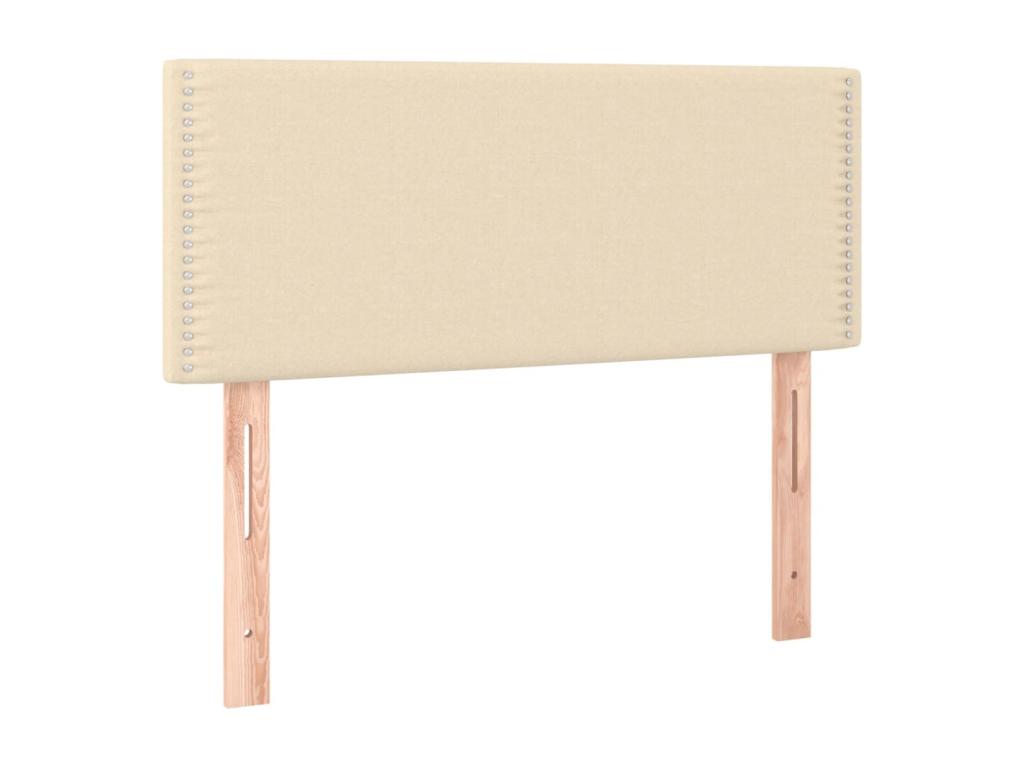 Sommier tapissier avec matelas et LED Crème 90x200 cm Tissu TORP80182