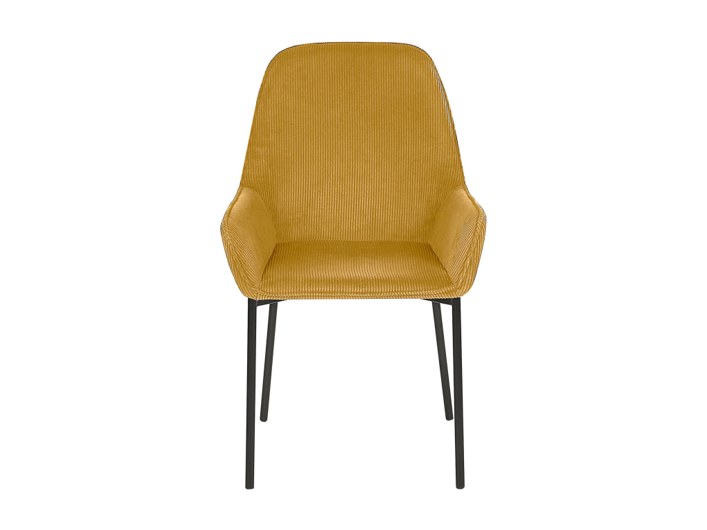 Lot de 2 chaises de salle ¨¤ mangeoire LOVERNA Velours c?tel¨¦ Moutarde HAEK83593