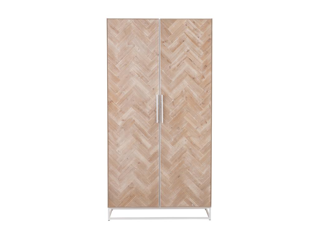 Armoire 2 Portes Chezlova 185cm Naturel / Blanc QWWP27773