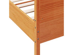 Cadre de lit avec tête de lit cire marron 75x190 cm bois de pin TLJS16677